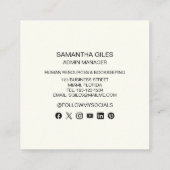 Abstracte felroze goudverf vierkante visitekaartje (Achterkant)