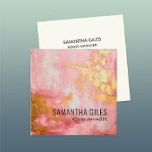 Abstracte felroze goudverf vierkante visitekaartje