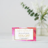 Abstracte felroze Waterverf doorverwijzing Visitekaartje (Staand voorkant)