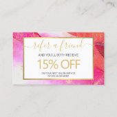 Abstracte felroze Waterverf doorverwijzing Visitekaartje (Voorkant)