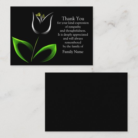 Abstracte felwitte tulp bedankkaart notitiekaartje (Voorkant / Achterkant)