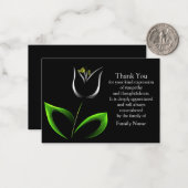 Abstracte felwitte tulp bedankkaart notitiekaartje (Voorkant / Achterkant in situ)