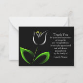 Abstracte felwitte tulp bedankkaart notitiekaartje (Voorkant)