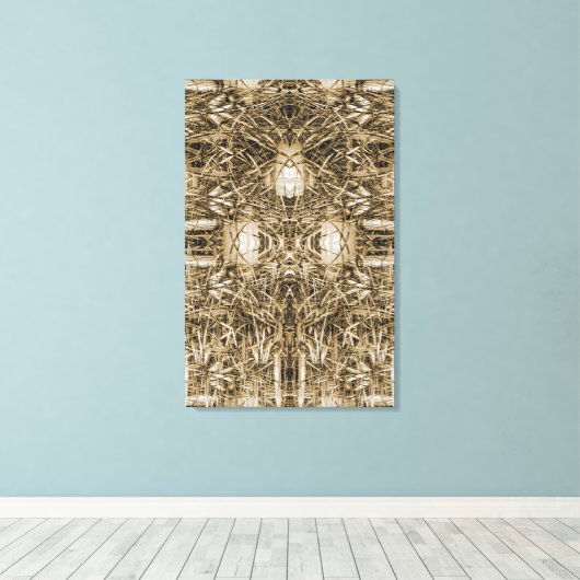 Abstracte fictieve constructie canvas afdruk (Insitu (Houten vloer))
