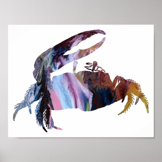 Abstracte Fiddler Crab silhouette Poster (Voorkant)
