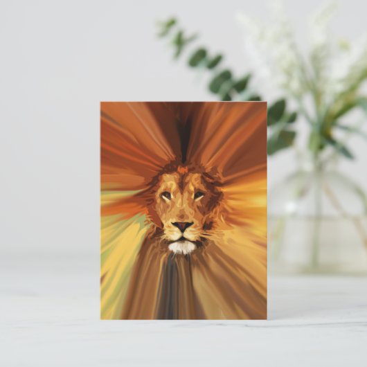 Abstracte Fierce Lion Briefkaart (Staand voorkant)