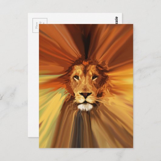 Abstracte Fierce Lion Briefkaart (Voorkant / Achterkant)