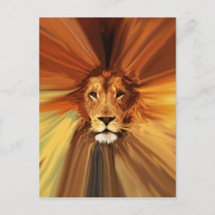 Abstracte Fierce Lion Briefkaart