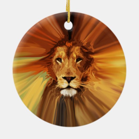 Abstracte Fierce Lion Keramisch Ornament (Achterkant)