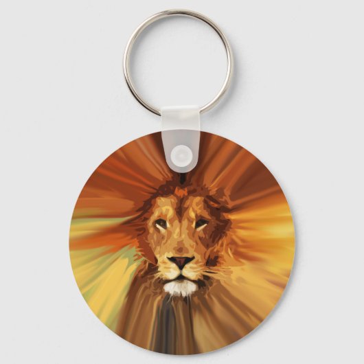 Abstracte Fierce Lion Sleutelhanger (Voorkant)