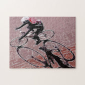 Abstracte fiets Rider en Shadow Puzzle. Legpuzzel (Horizontaal)