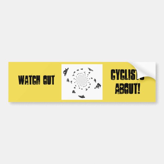Abstracte fietscyclus bumpersticker (Voorkant)