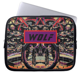 Abstracte fietsen en een naam of een woord laptop sleeve