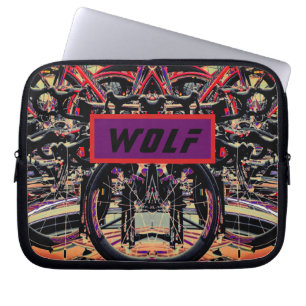 Abstracte fietsen en een naam of een woord laptop sleeve
