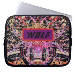 Abstracte fietsen en een naam- of woordlaptophoes laptop sleeve