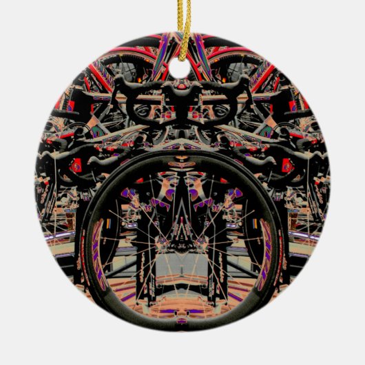 Abstracte fietsen keramisch ornament (Voorkant)