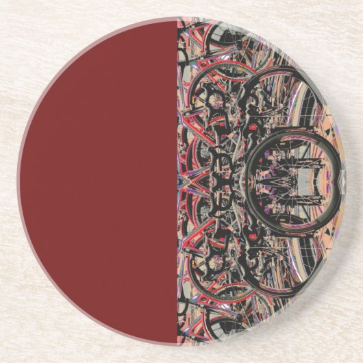 Abstracte fietsen zandsteen onderzetter (Voorkant)