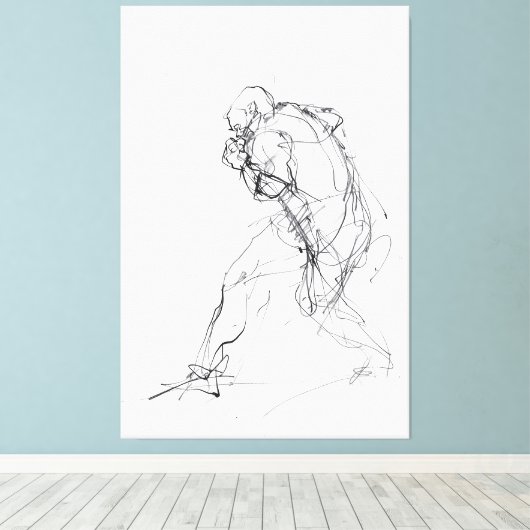 Abstracte figuur in bewegingsschets - canvas afdruk (Insitu (Houten vloer))