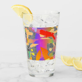 ABSTRACTE FIGUUR MET RODE HOOFDDRESS GLAS