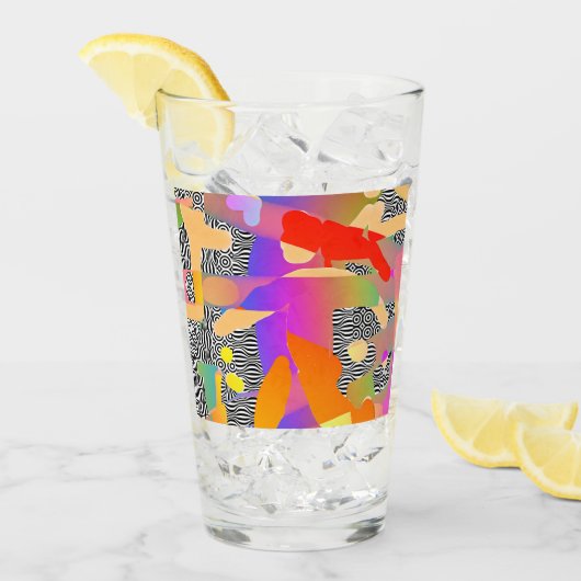 ABSTRACTE FIGUUR MET RODE HOOFDDRESS GLAS (Voorkant ijs)