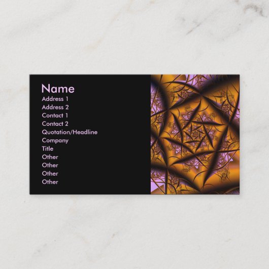 Abstracte fijne fractale draaiwieg visitekaartje (Voorkant)