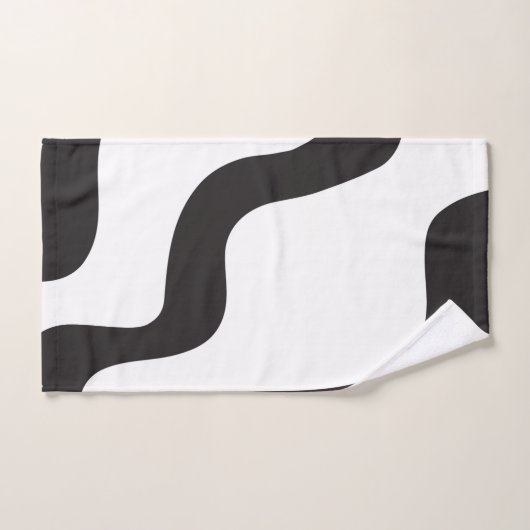 Abstracte film met zwarte & witte golven Moderne A Bad Handdoek (Handdoek)