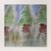 Abstracte Fir Trees Jigzaag Puzzle Legpuzzel (Verticaal)