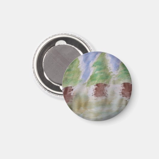 Abstracte Fir Trees Magnet (Voorkant / Achterkant)
