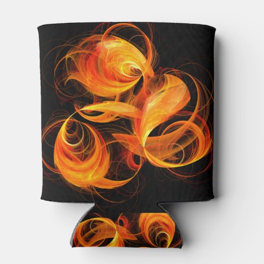 Abstracte Fireball Art Blikjeskoeler (Achterkant)