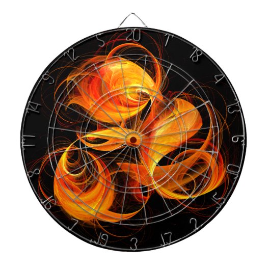Abstracte Fireball Art Dartbord (Voorkant)