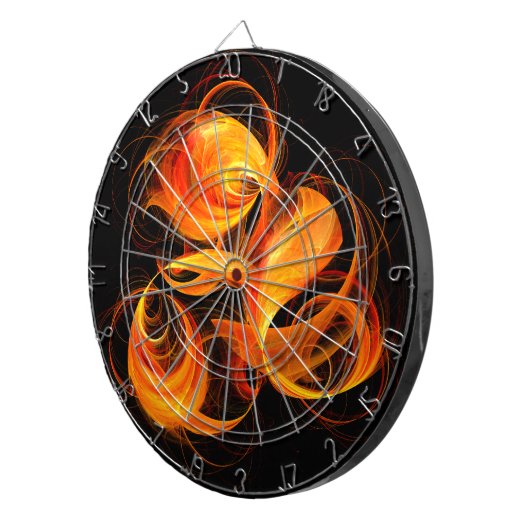 Abstracte Fireball Art Dartbord (Voorkant Rechts)