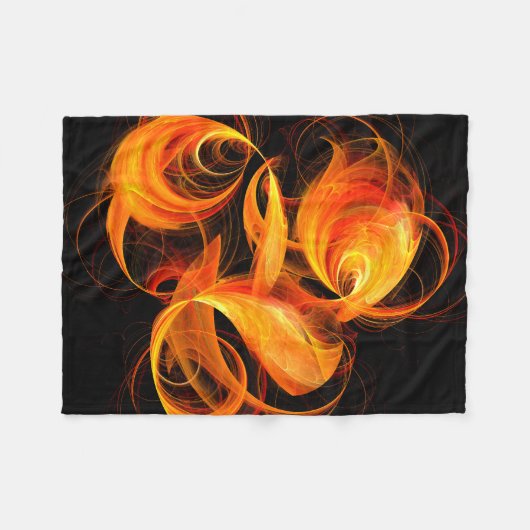 Abstracte Fireball Art Fleece Deken (Voorkant (Horizontaal))