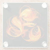Abstracte Fireball Art Glazen Onderzetter (Achterkant)