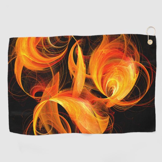Abstracte Fireball Art Golfhanddoek (Horizontaal)