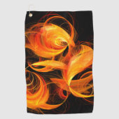 Abstracte Fireball Art Golfhanddoek (Voorkant)