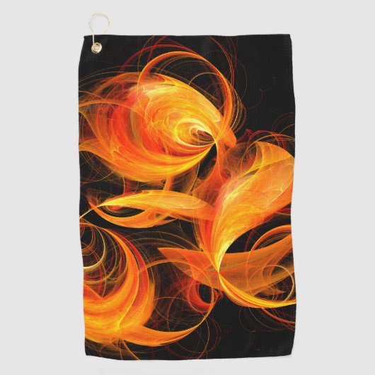 Abstracte Fireball Art Golfhanddoek (Voorkant)