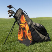 Abstracte Fireball Art Golfhanddoek (Groen)