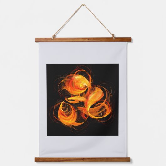 Abstracte Fireball Art Hangend Wandkleed (Voorkant)