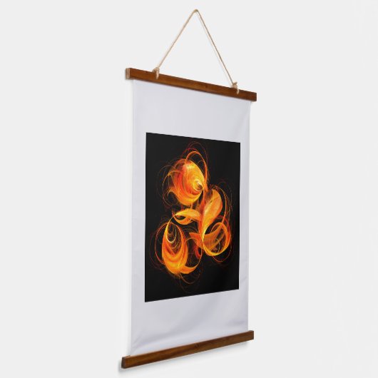 Abstracte Fireball Art Hangend Wandkleed (Gebogen)