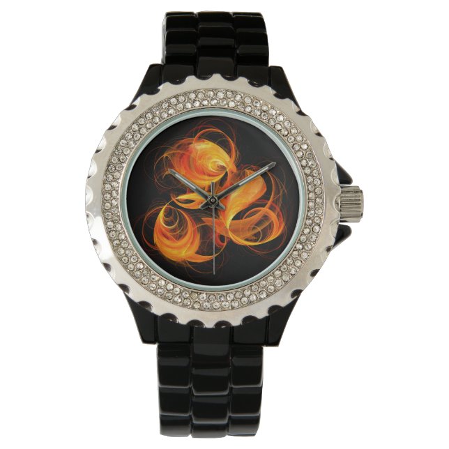 Abstracte Fireball Art Horloge (Voorkant)