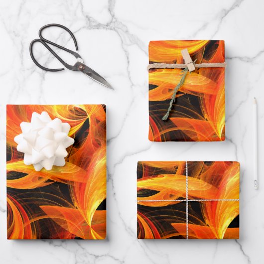 Abstracte Fireball Art Inpakpapier Vel (Voorkant)