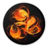 Abstracte Fireball Art Keramische Knop (Voorkant)