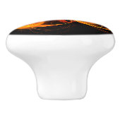 Abstracte Fireball Art Keramische Knop (Zijkant)