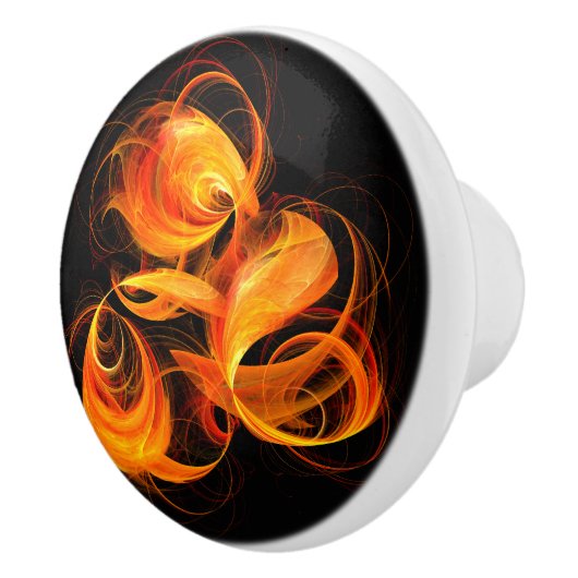 Abstracte Fireball Art Keramische Knop (Rechts)