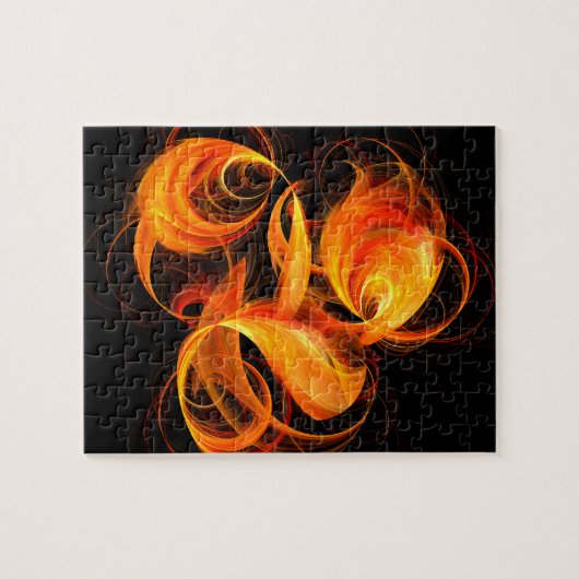 Abstracte Fireball Art Legpuzzel (Horizontaal)