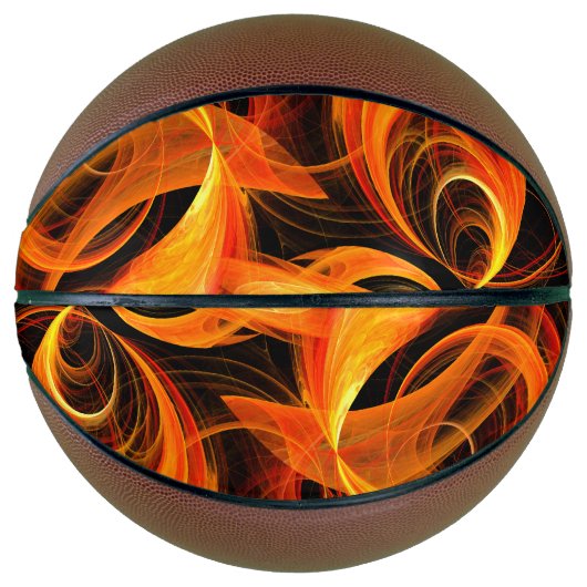 Abstracte Fireball Art Mini Basketbal (Voorkant)