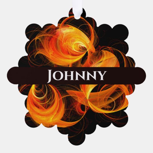 Abstracte Fireball Art Ornament Kaart (Achterkant)