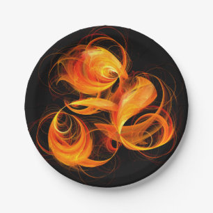 Abstracte Fireball Art Papieren Bordje