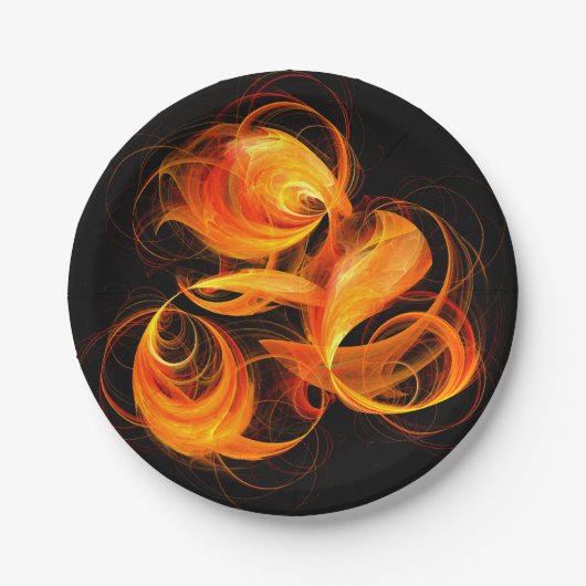 Abstracte Fireball Art Papieren Bordje (Voorkant)