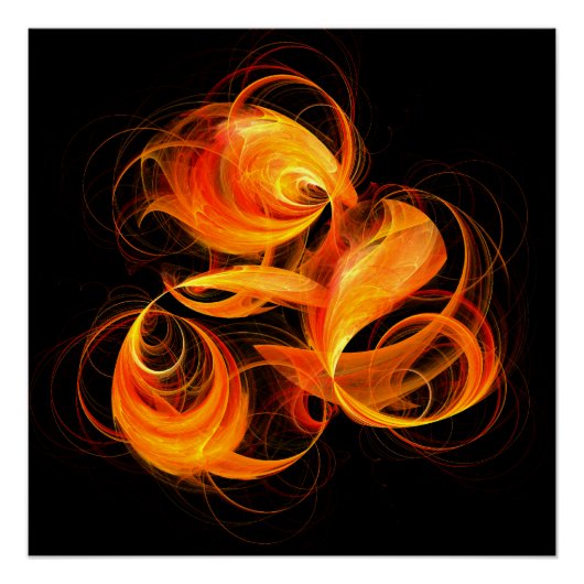 Abstracte Fireball Art Perfect Poster (Voorkant)